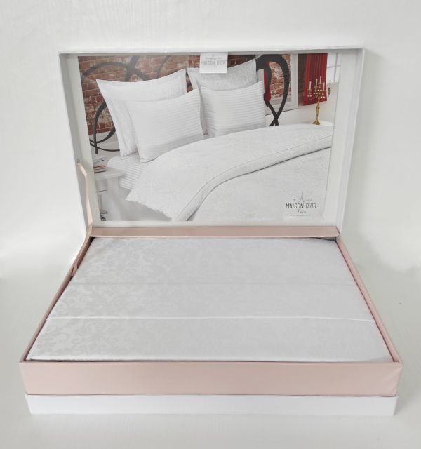 Постільна білизна Maison D'or сатин бамбук 200х220 Pearl Linens White