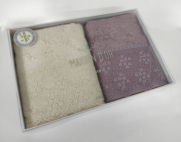 Рушники Maison D'or 2шт J.Simone Ecru Lilac