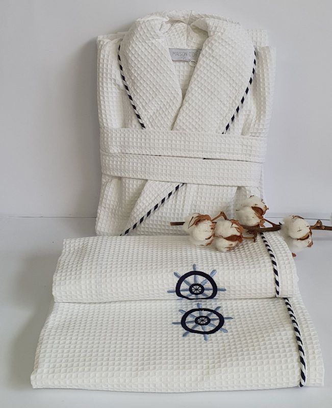 Халат набір чоловічий Maison D'or Marine White XL