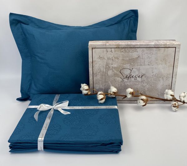 Постільна білизна Saheser Jacquard Vip Satin 200X220 Samara Petrol