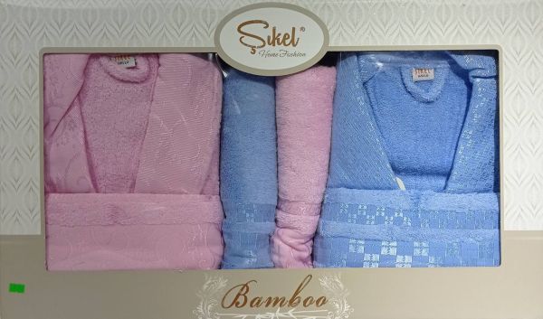 Халат-набір Sikel Бамбук Pink-Blue