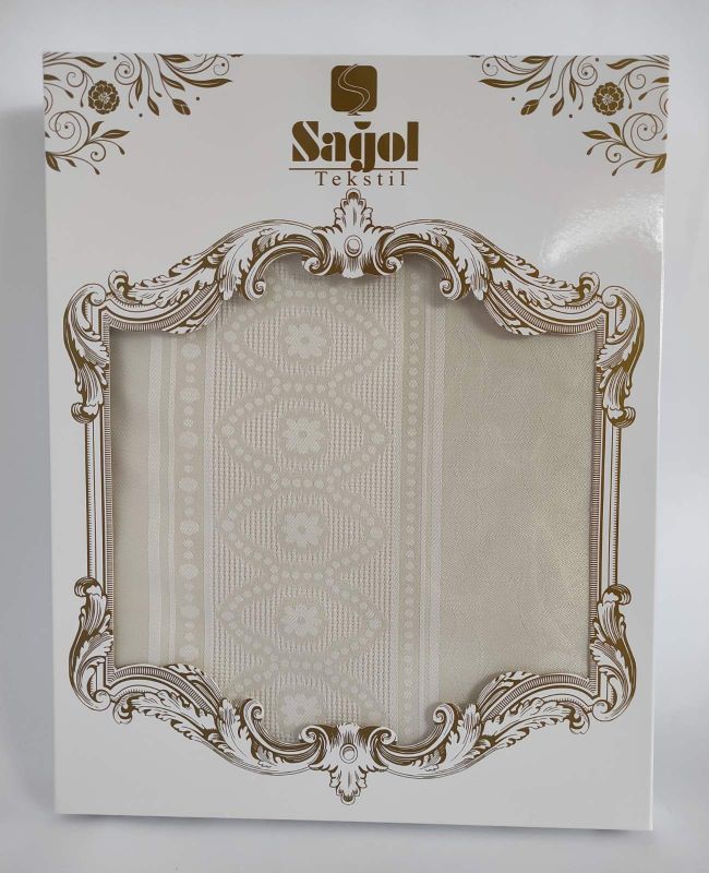 Скатертина Sagol тефлон 160x350 ovale St-052 Cream в коробці *