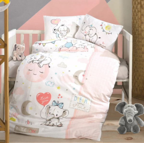 Постільна білизна CLASY ранфорс 100x150 см SWEET DREAMS V1 PUDRA