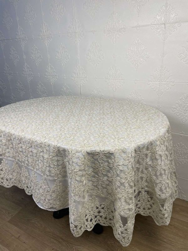 Скатертина Велюр Acme Tekstil 160x260 ovale Lux Daisy Capiccino PVS