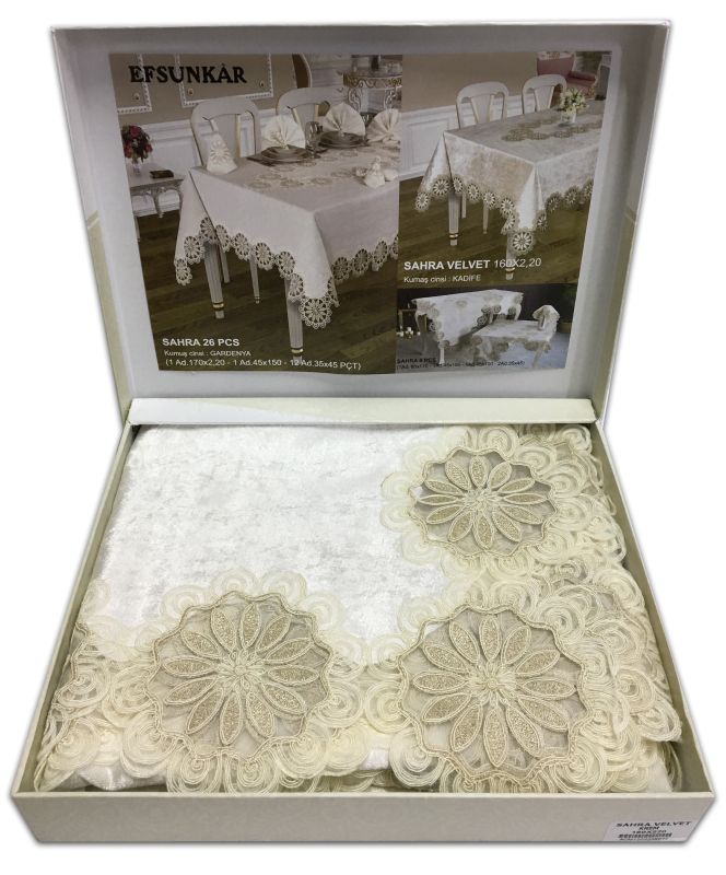 Скатертина Велюр Acme Tekstil 110x160 Sahra Krem