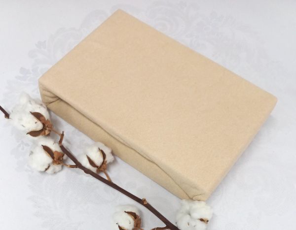 Простирадло 140х200 махрове на резинці "Home line"  Beige 130г/м2