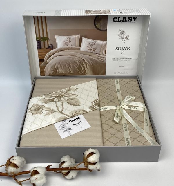 Постільна білизна CLASY ранфорс 160x220 см Suave V-4 Bej