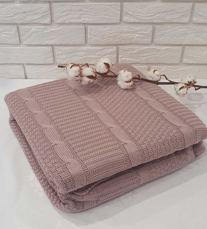 Плед вязаний Issihome Lilac 220х240