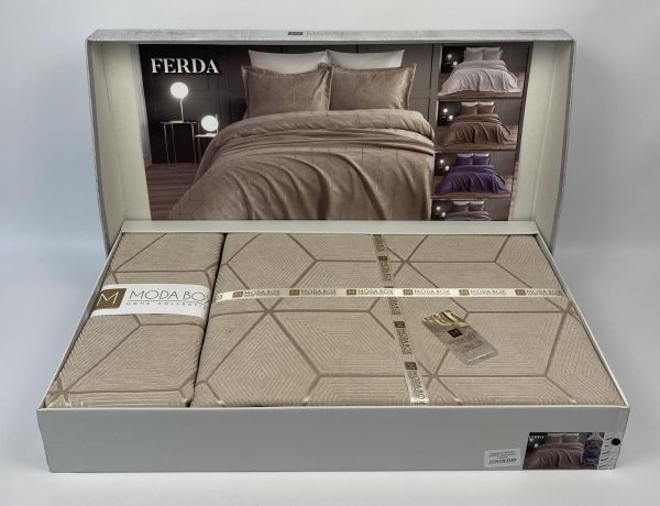 Покривало Moda Box 240х260 з наволочками Ferda Bej
