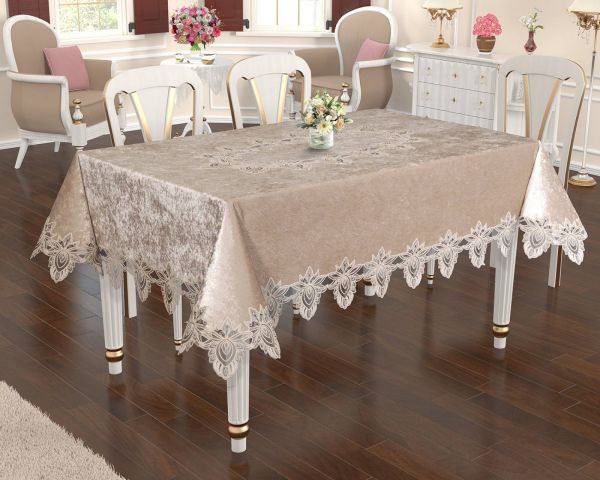 Скатертина Велюр Acme Tekstil 160x300 Cinar Capiccino PVS
