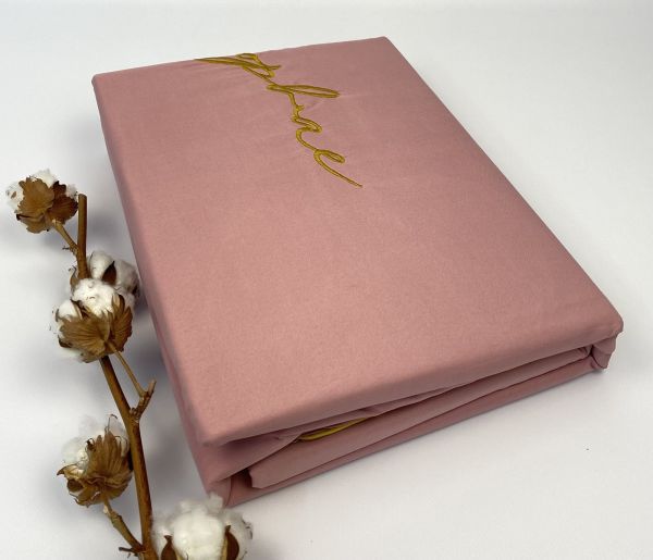 Постільна білизна Koloco сатин з вишивкою 180x220 см Pink