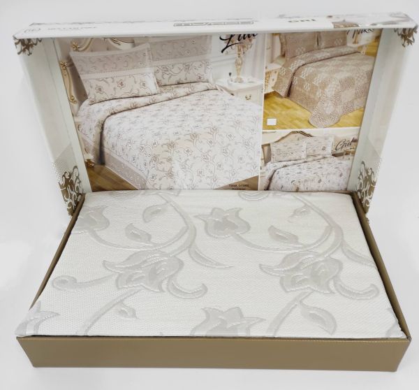 Покривало My Bed Жакард 240x260 з наволочками Lale Grey