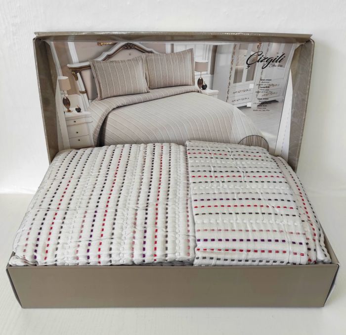 Покривало My Bed Жакард 240x260 з наволочками Gizgili Grey