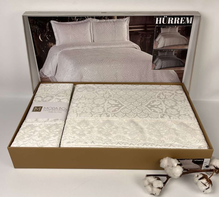 Покривало Moda Box 240х260 з наволочками Hurrem Krem