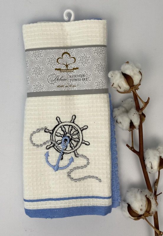 Набір кухонних рушників 2 шт Cottonize Sea mood Blue