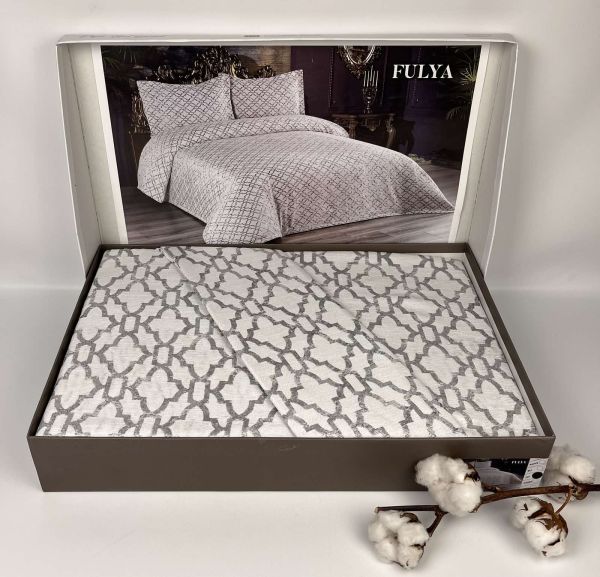 Покривало Moda Box 240х260 з наволочками Fulya Gri