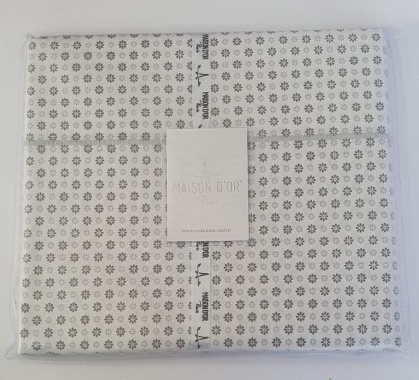 Простирадло 240х285 ранфорс Deluxe Maison D'or Daisi Grey
