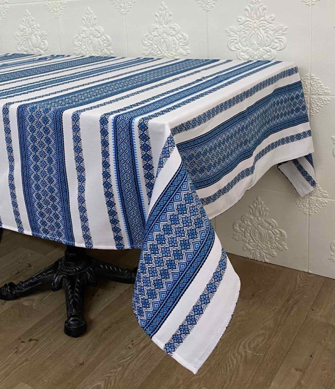Скатертина Едельвіка 300х140 Роксолана Коттон Blue я 448-21/00