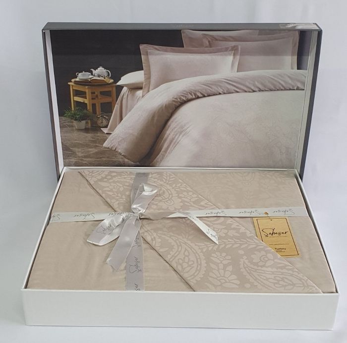 Постільна білизна Saheser Jacquard Vip Satin 200X220 Lucio Bej
