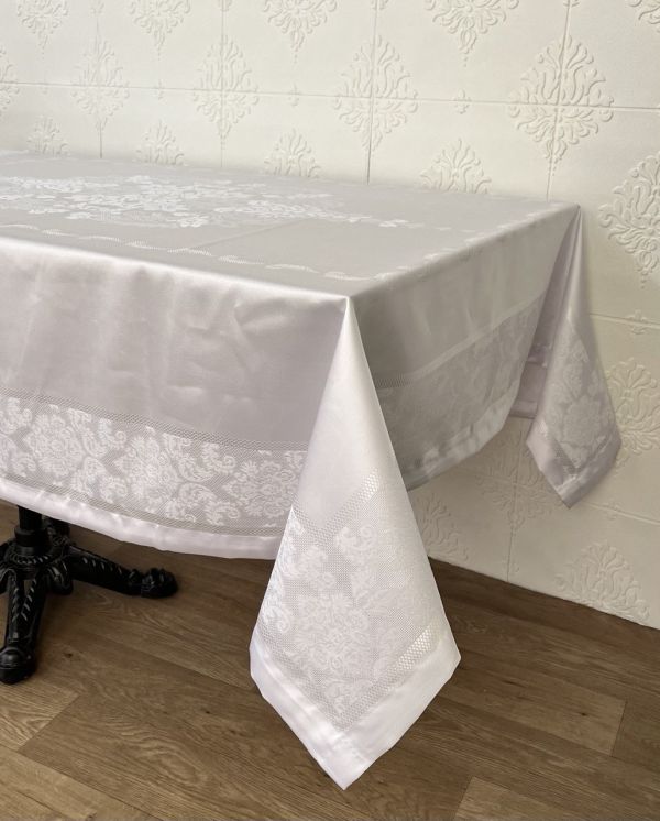 Скатертина тефлонова Masali 160х260 Jumbo White PVS - уцінений товар