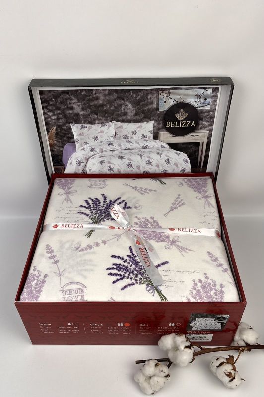 Постільна білизна Belizza фланель 200x220 Lavander Two