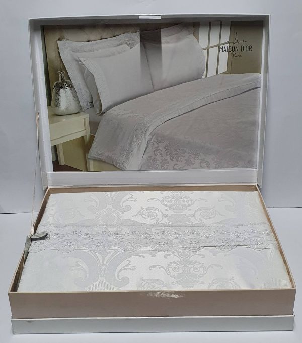 Постільна білизна Maison D'or сатин бамбук 200х220 Pandora Beyaz
