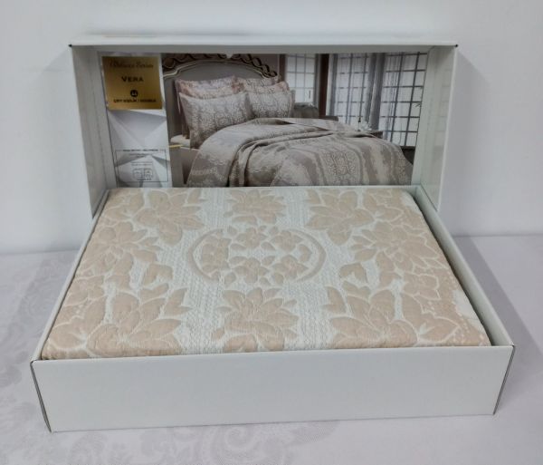 Покривало My Bed Жаккард 240x260 з наволочками Vera Beige