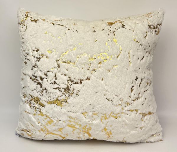 Наволочка велюр з золотом 40*40 White