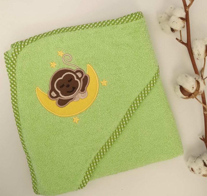 Дитячий рушник-куточок Cottonize 85х85 Monkey Green
