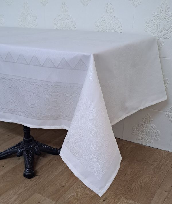 Скатертина Masali тефлон 160x220 Model 505 Cream - уцінений товар