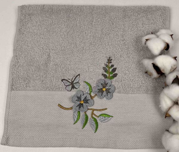 Махровий рушник Ma Me 30х50 Flowers 2 Gray