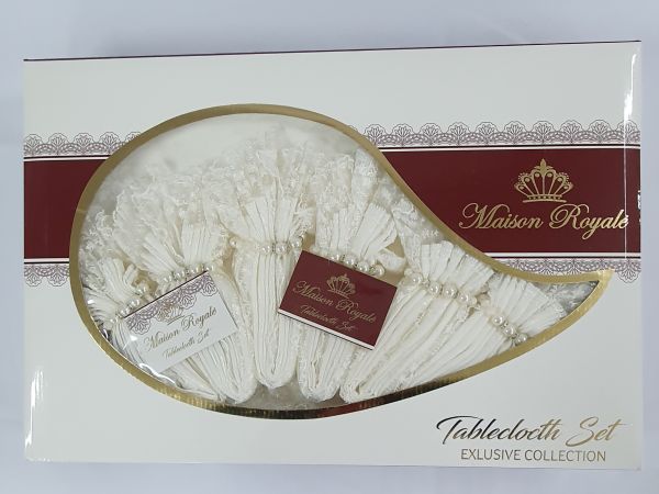 Скатертина KDK Set Maison Royale 160x400+12 psc Cream