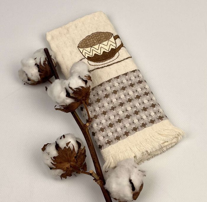 Вафельний кухнний рушник 45х65 Cappucino Light Brown