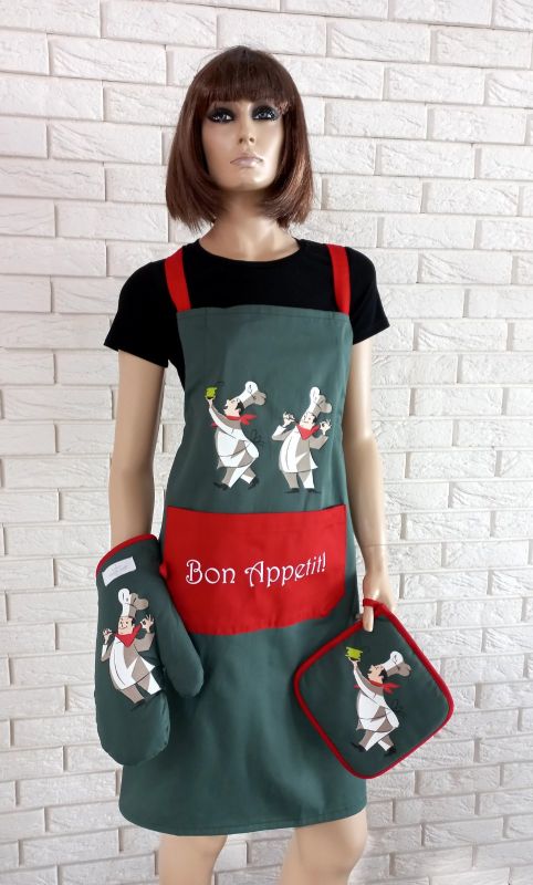 Фартух Maison D'or Kitchen Green-Red