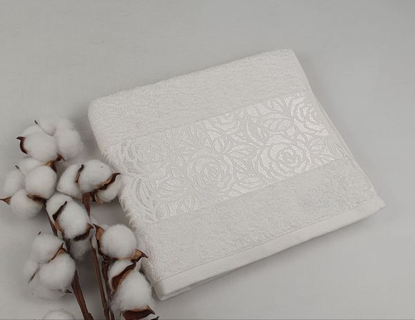 Рушник Philippus Moss Cotton 50x90 Rose Білий (A556)