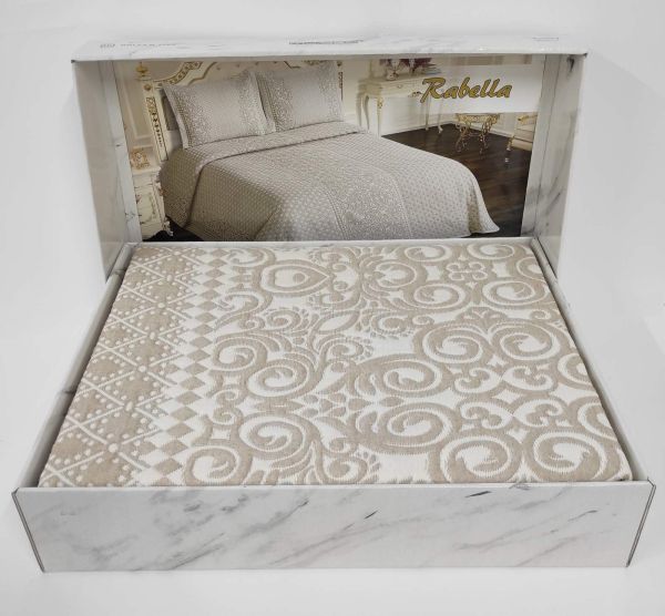 Покривало My Bed Жакард 240x260 з наволочками Rabella Beige