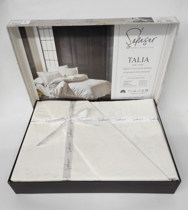Постільна білизна Saheser Jacquard Vip Satin 200X220 Talia Ekru
