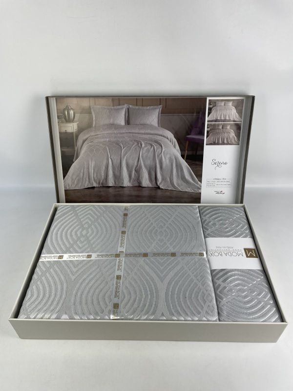 Покривало Moda Box 230х210 з наволочками Serena Gri 1