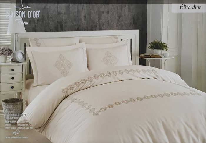 Постільна білизна Maison D'or сатин з вишивкою 200x220 Elita Dior Pink