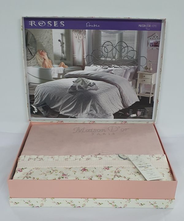 Постільна білизна Maison D'or сатин 200х220 Roses Rose Color