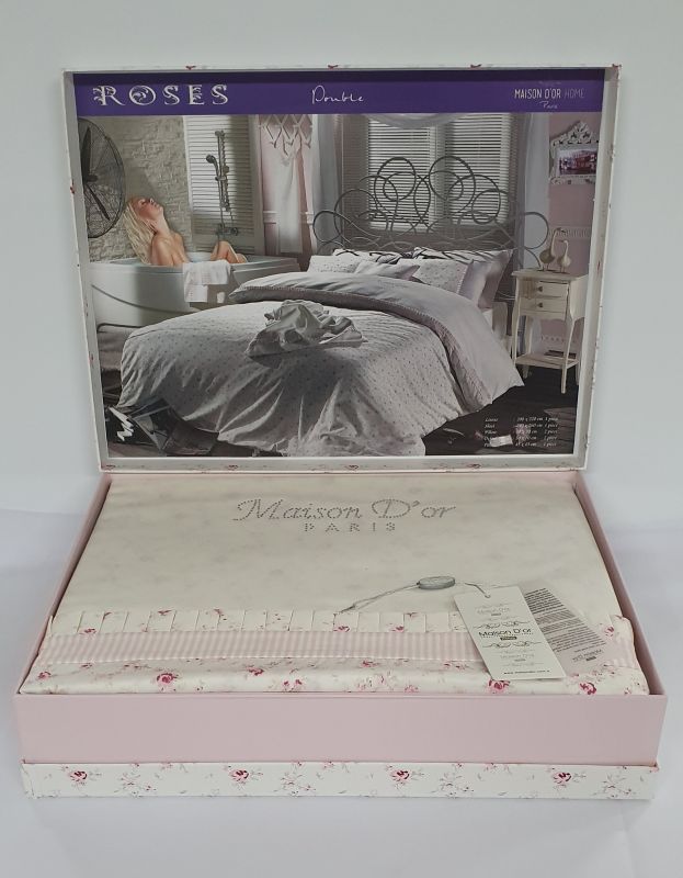 Постільна білизна Maison D'or сатин 200х220 Roses Pink