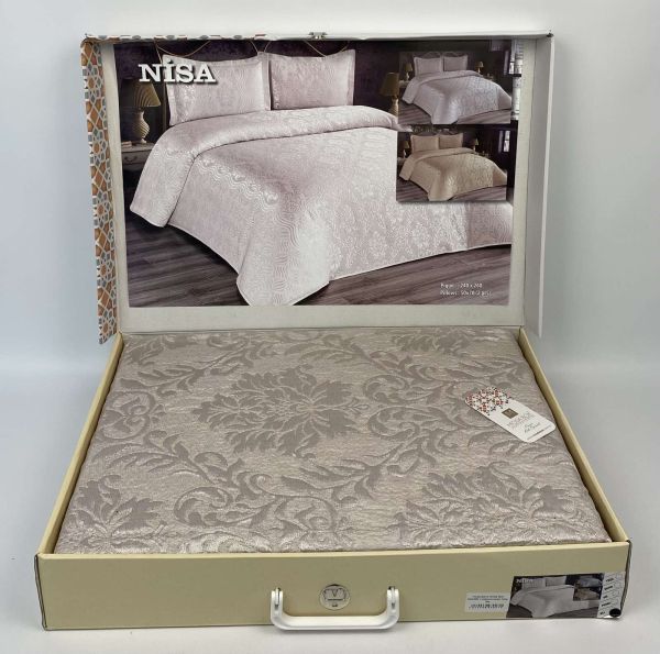 Покривало Moda Box 240х260 з наволочками Nisa Bej