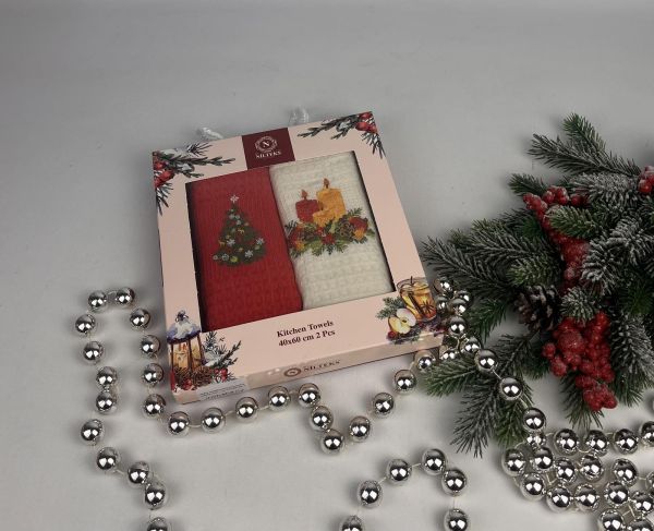 Набір вафельних рушників Nilteks 2шт Lux Christmas 7