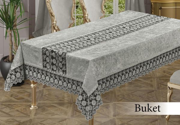 Скатертина Велюр Maison Royale 160x220 Buket Grey