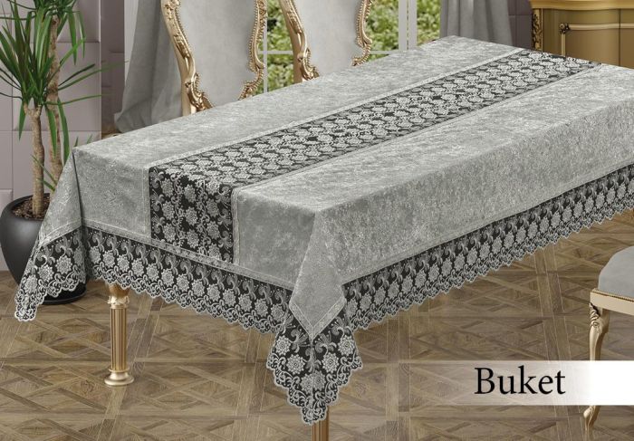 Скатертина Велюр Maison Royale 160x220 Buket Grey