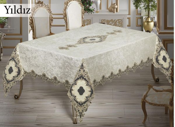 Скатертина Велюр Maison Royale 160x300 Yildiz Cream