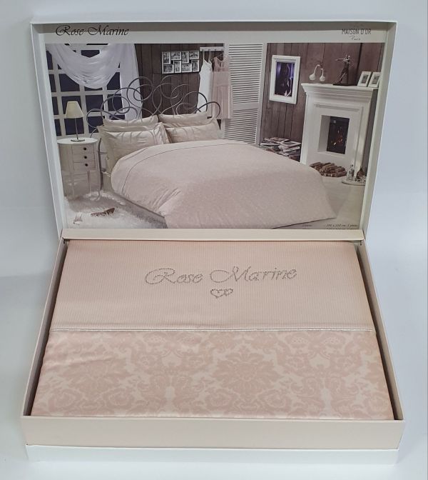 Постільна білизна Maison D'or сатин сімейна Rose Marine Salmon