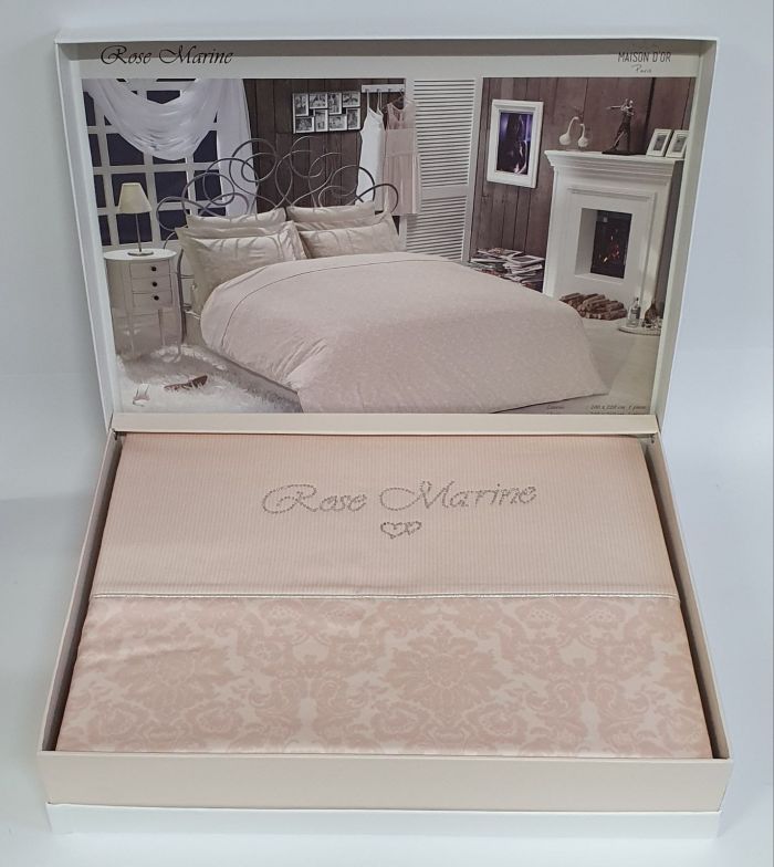 Постільна білизна Maison D'or сатин сімейна Rose Marine Salmon