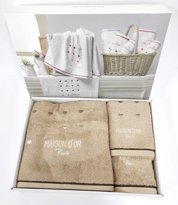Рушники Maison D'or 3шт Candy Love Beige