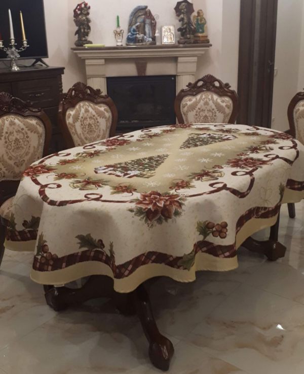 Скатертина Sagol новорічна 160х350 ovale ST-135